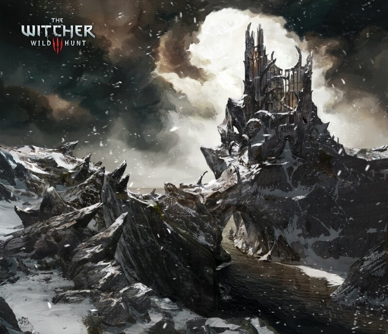Snow-covered Castle Ruins — Gray