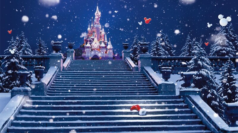 Snow-covered Castle Steps — Blue