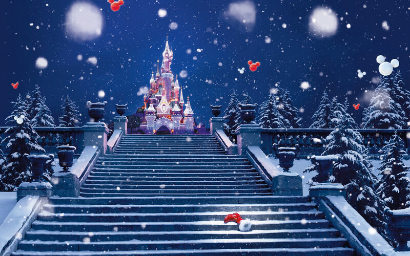 Snow-covered Castle Steps