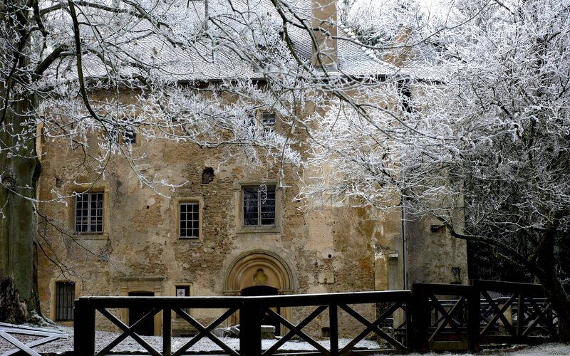 Snow-covered Castle — White, Cold, Winter, Photograph
