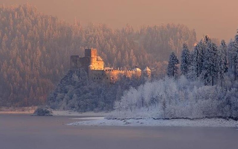 Snow-covered Castle — White, Serene, Winter, Photograph, Forest