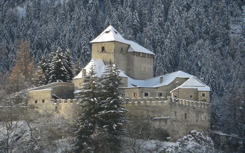 Snow-covered Castle — White, Serene, Winter, Photograph, Forest, Trees