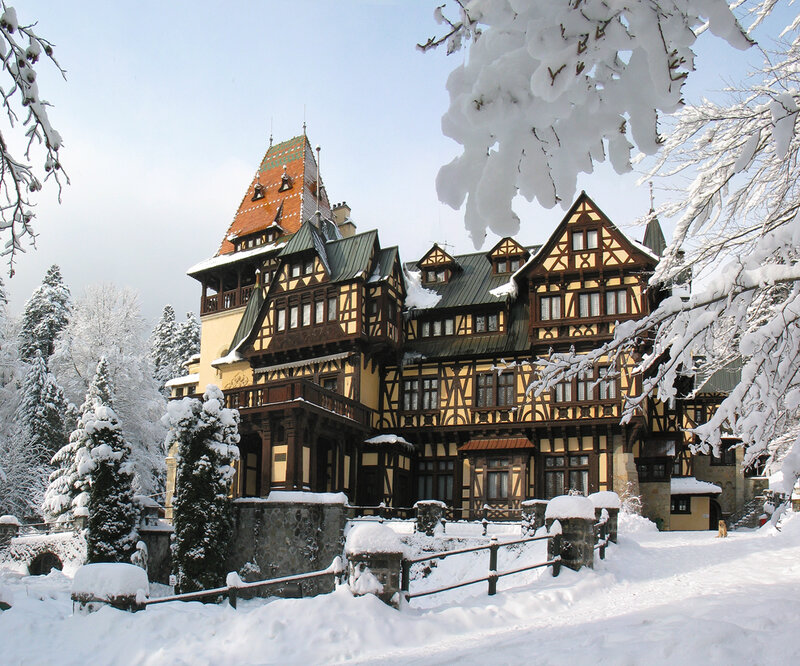 Snow-covered Castle — White, Serene, Winter, Photograph, Snow, Trees