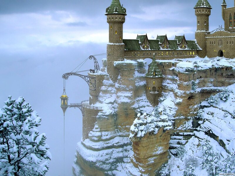 Snow-covered Castle — White