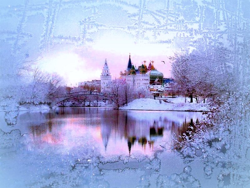 Snow-covered Cathedral — Blue