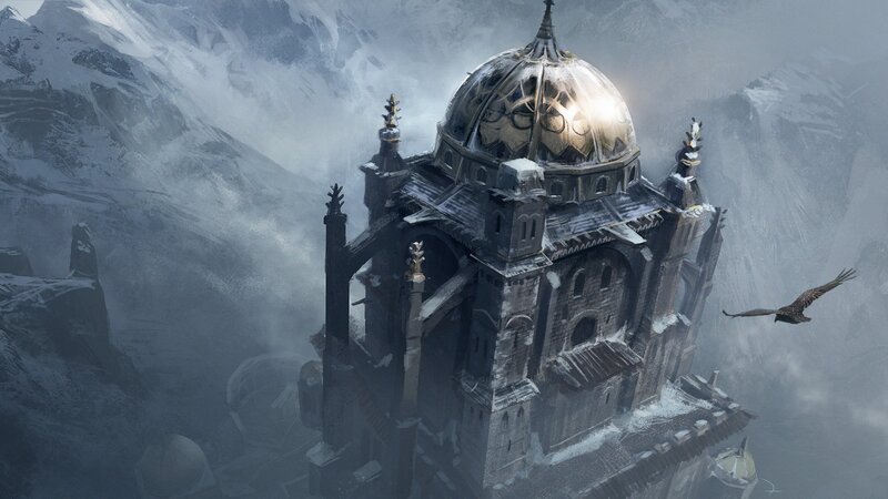 Snow-covered Cathedral — Gray, Dramatic, Winter