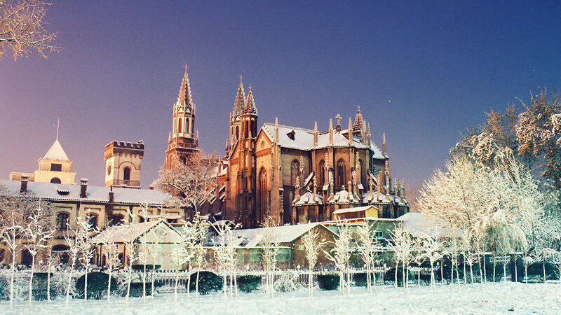 Snow-covered Cathedral — White, Serene
