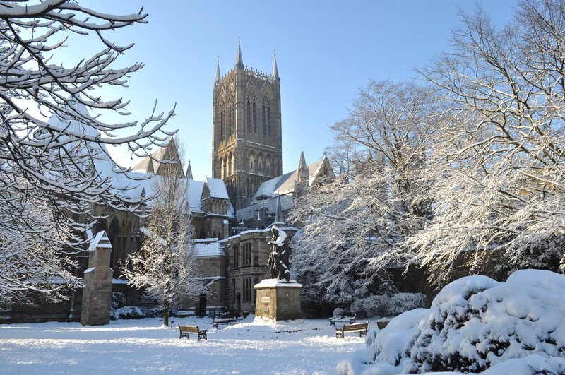 Snow-covered Cathedral — White, Serene, Winter