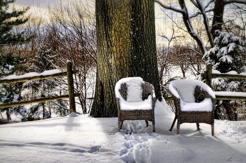 Snow-covered Chairs