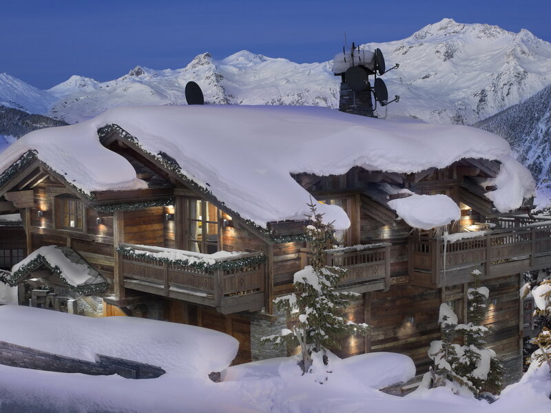 Snow-covered Chalet — White, Serene, Night