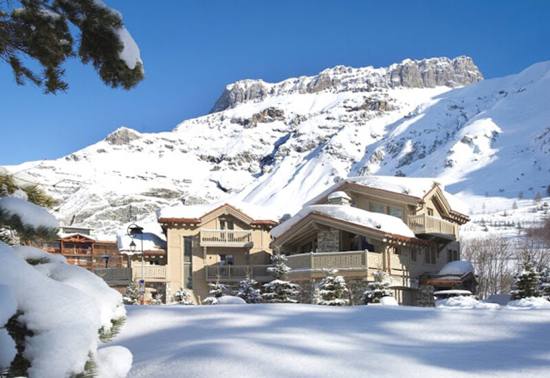 Snow-covered Chalet — White