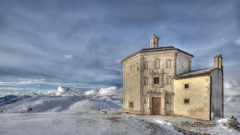 Snow-covered Chapel — White, Dramatic, Winter