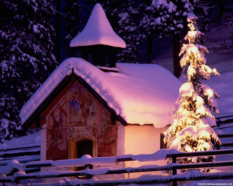 Snow-covered Chapel — White, Serene