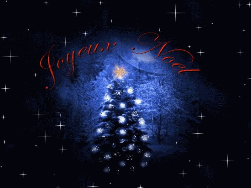 Snow-covered Christmas Tree — Blue, Festive