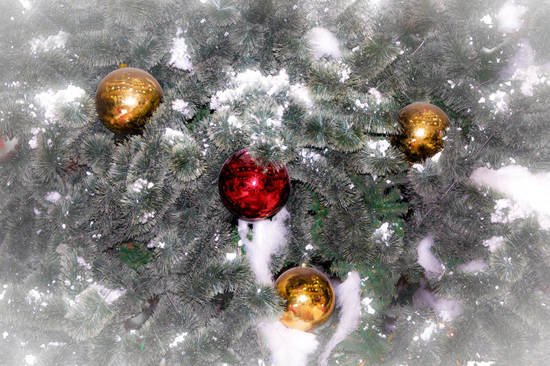 Snow-covered Christmas Tree — Green