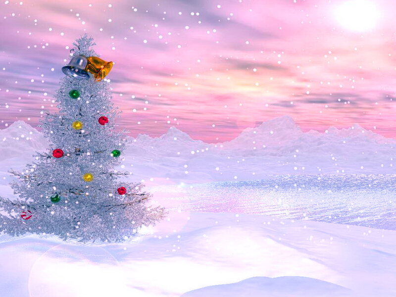 Snow-covered Christmas Tree — Pink