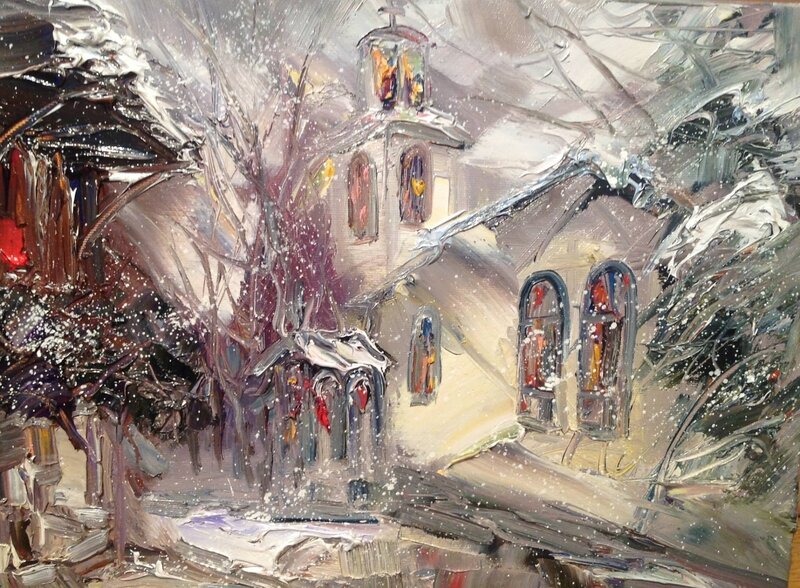 Snow-covered Church — White, Calm