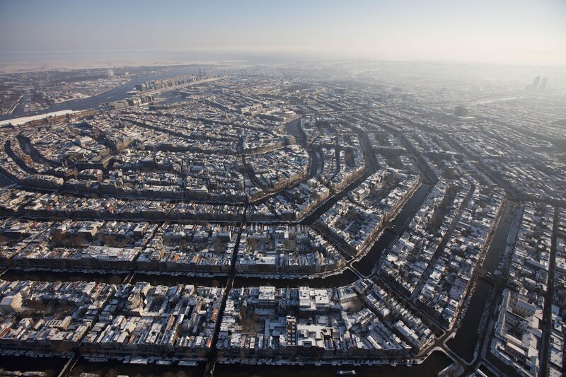 Snow-covered City from Above