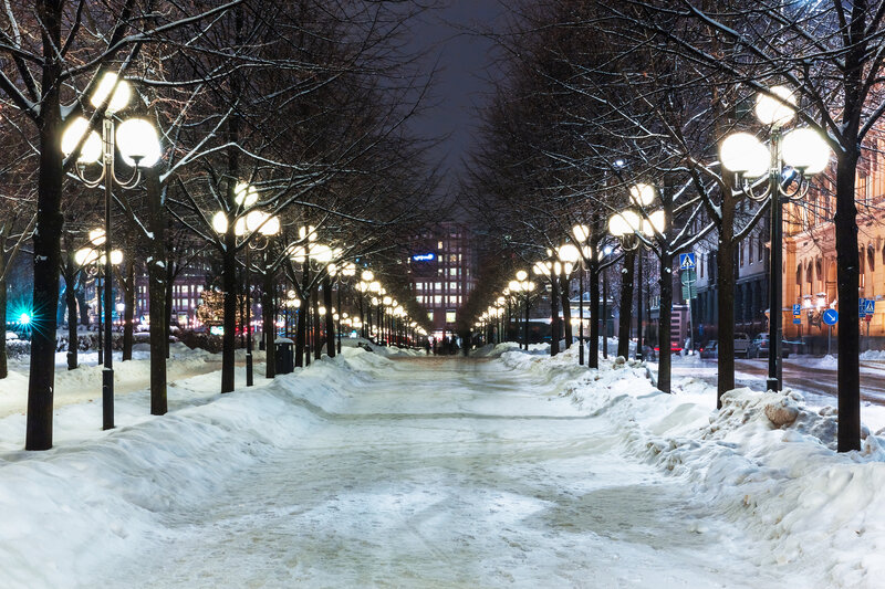 Snow-covered City Path