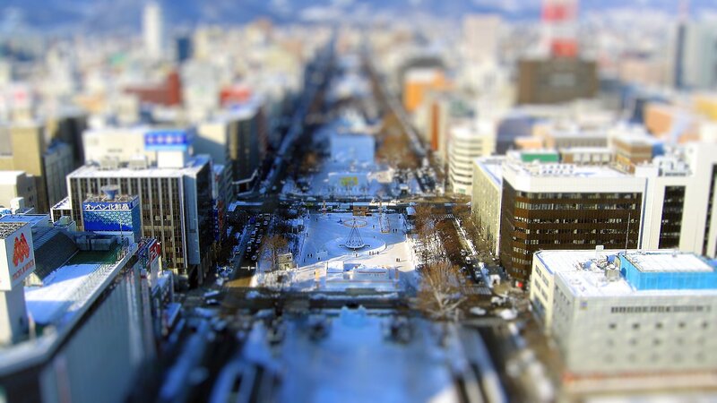 Snow-covered City Square — White, Calm