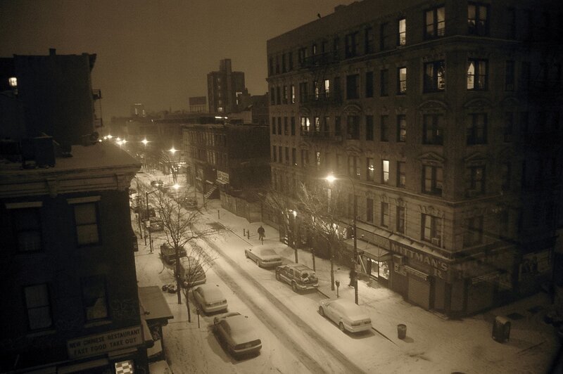 Snow-covered City Street — Black, Quiet