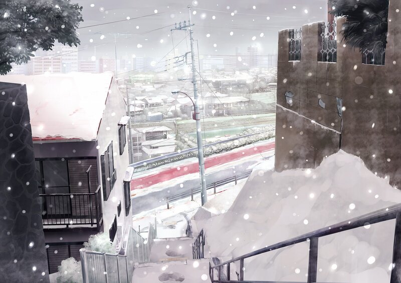 Snow-covered City Street — White, Calm