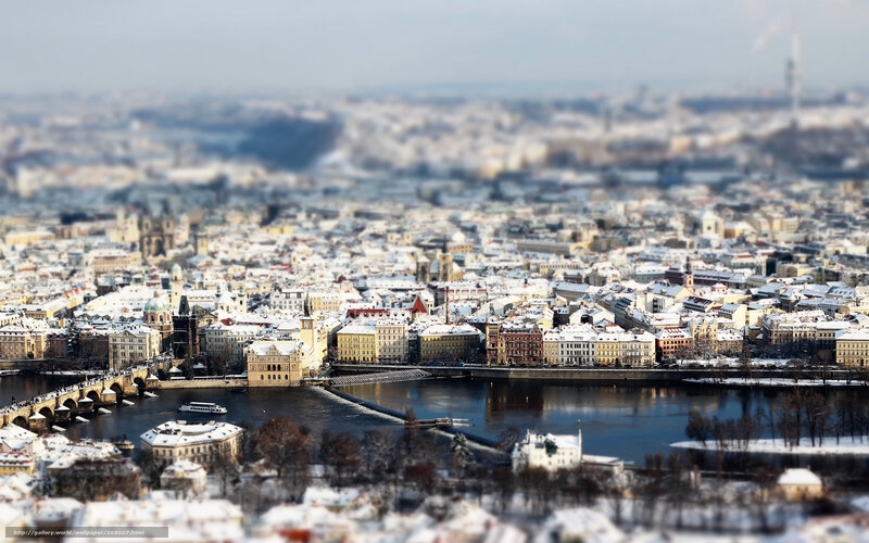 Snow-covered Cityscape — White, Calm