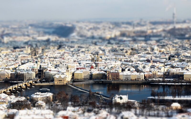 Snow-covered Cityscape — White, Calm, Winter