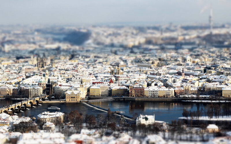 Snow-covered Cityscape — White