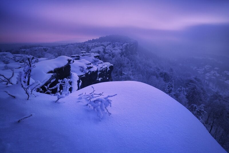 Snow-covered Cliff — Purple