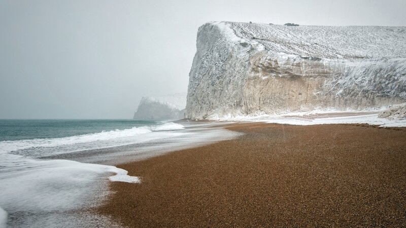 Snow-covered Cliffs — Brown