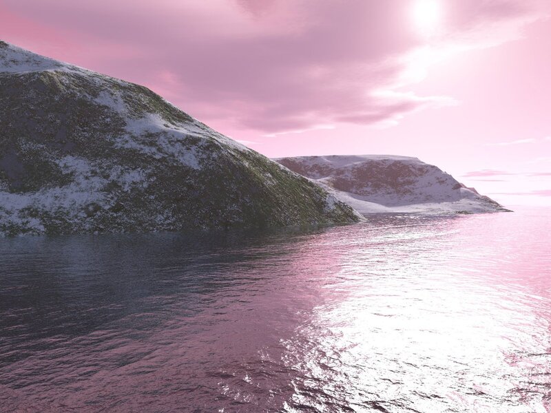 Snow-covered Cliffs by Sea