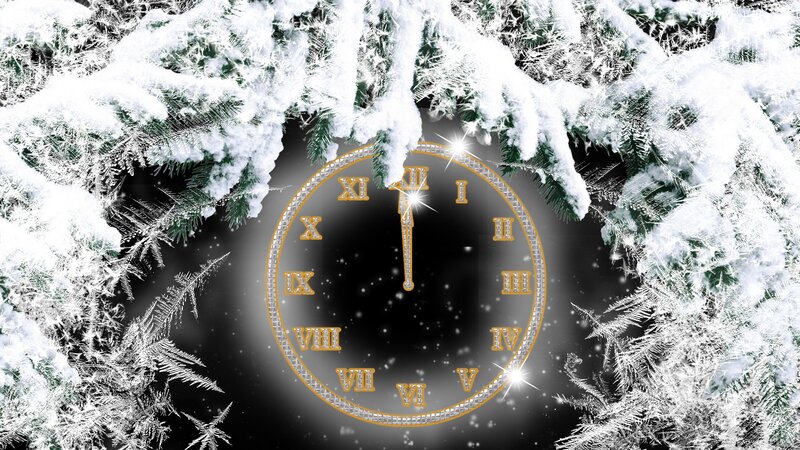 Snow-covered Clock