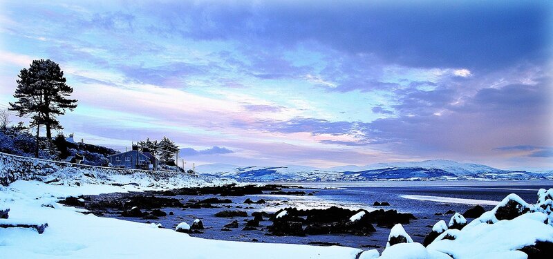 Snow-covered Coastal Landscape