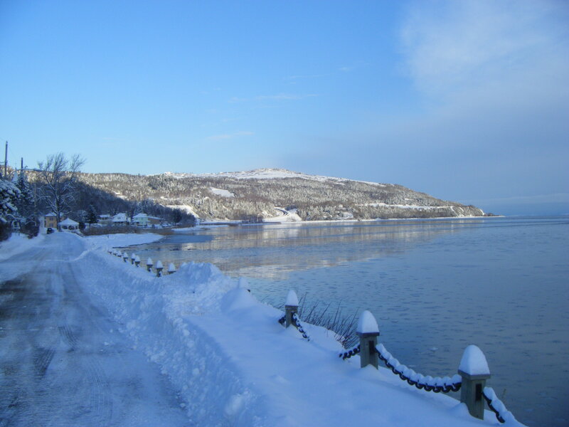 Snow-covered Coastal Road