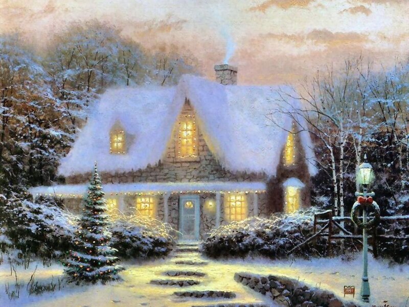 Snow-covered Cottage — White, Cozy