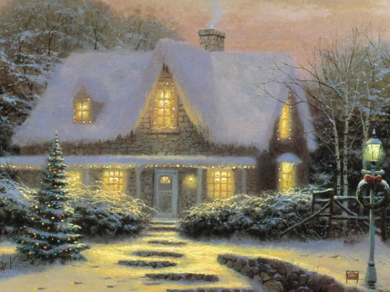 Snow-covered Cottage — White, Cozy, Winter