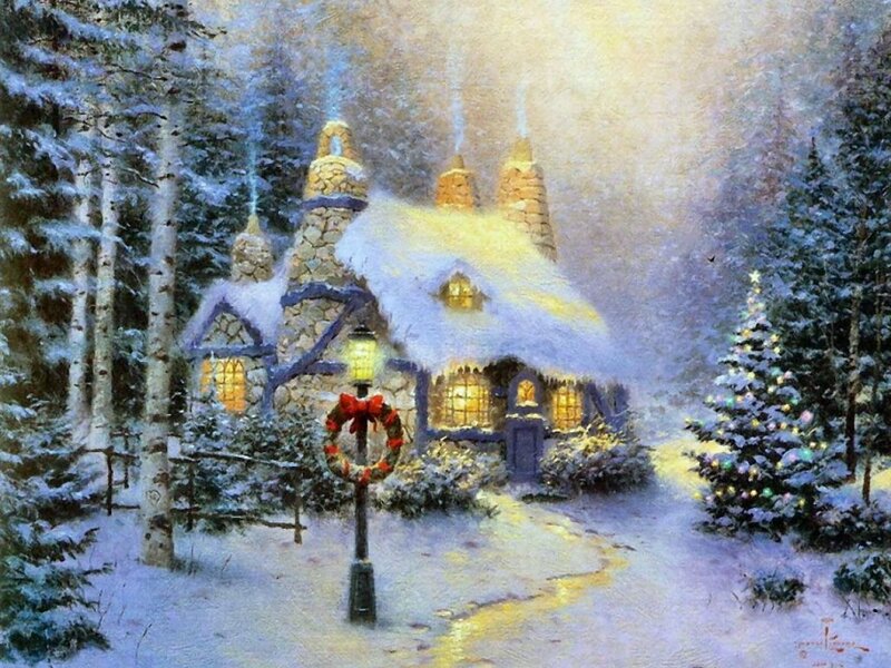 Snow-covered Cottage — White, Peaceful, Warm