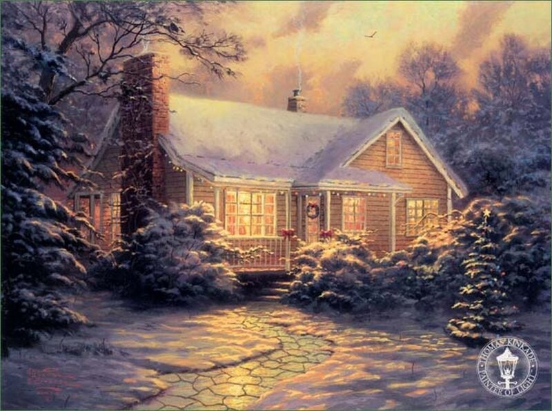 Snow-covered Cottage — Yellow, Cozy