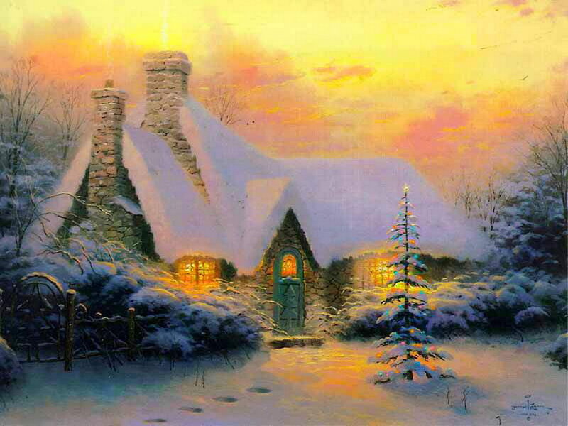 Snow-covered Cottage — Yellow