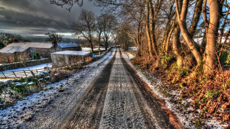 Snow-covered Country Road — Brown