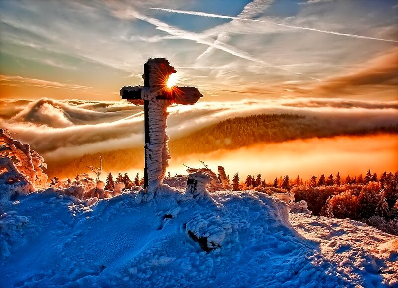 Snow-covered Cross