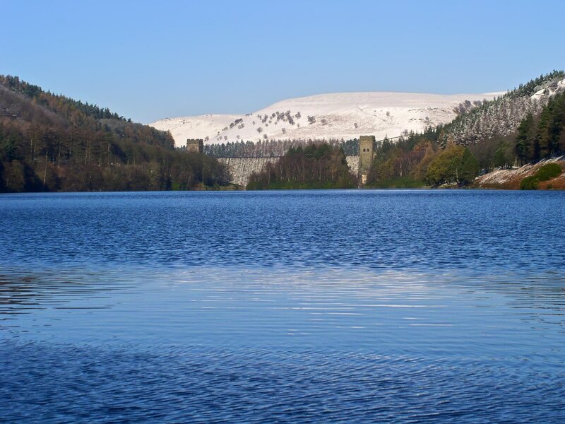 Snow-covered Dam and Lake