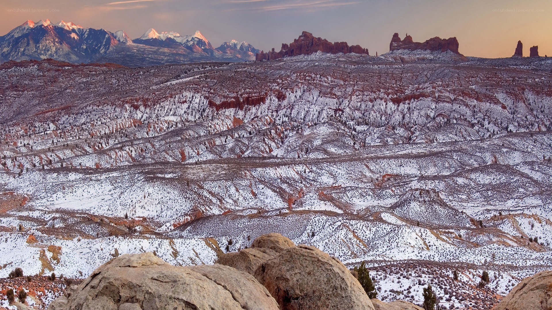 snow-covered desert landscape