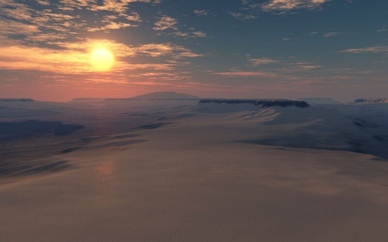Snow-covered Desert Landscape — Orange