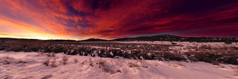 Snow-covered Desert Landscape — Red, Dramatic