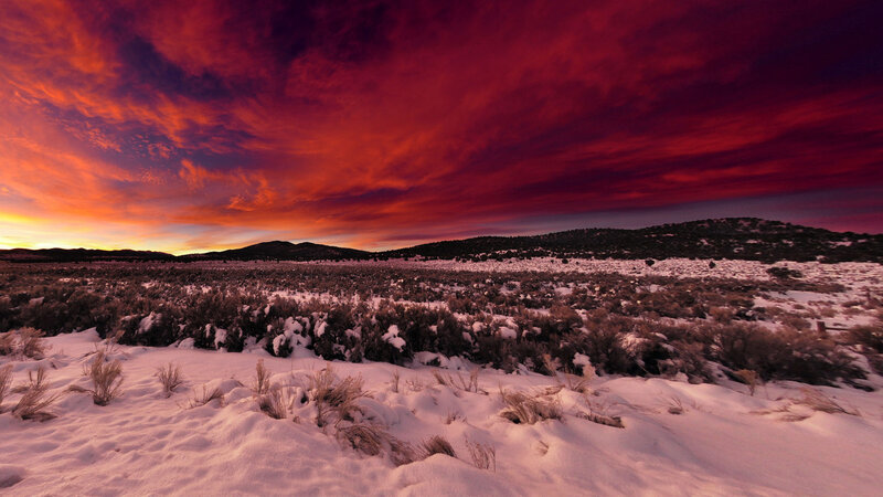 Snow-covered Desert Landscape — Red