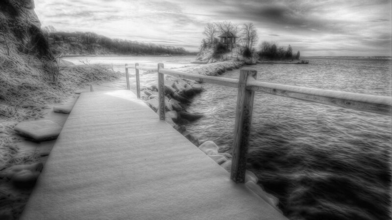 Snow-covered Dock — Black