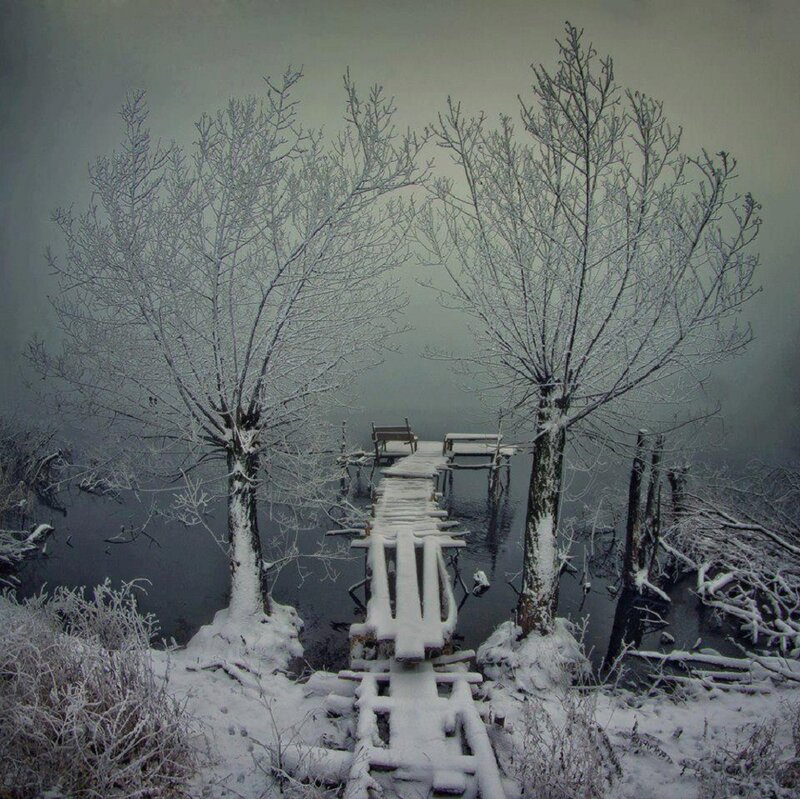 Snow-covered Dock — White, Cold