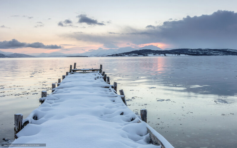 Snow-covered Dock — White, Serene, Winter, Photograph
